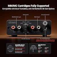 Vista 5 de Fosi Audio Box X5 Preamplificador Phono para tocadiscos, mini preamplificador de audio para el hogar para cartucho MM & MC, tocadiscosfonógrafo