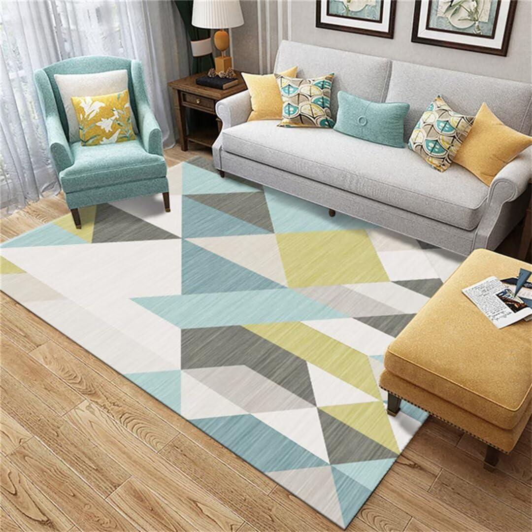 Alfombra antideslizante de pelo corto fácil de limpiar para habitación grande