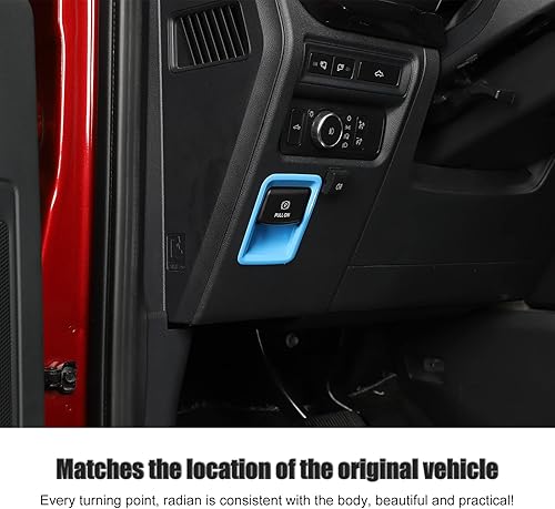 Miniatura 2 de Voodonala Cubierta de anillo para interruptor de control de interruptor de freno de mano de consola central para Ford F150 2021 2022 (ABS, 1 unidad,