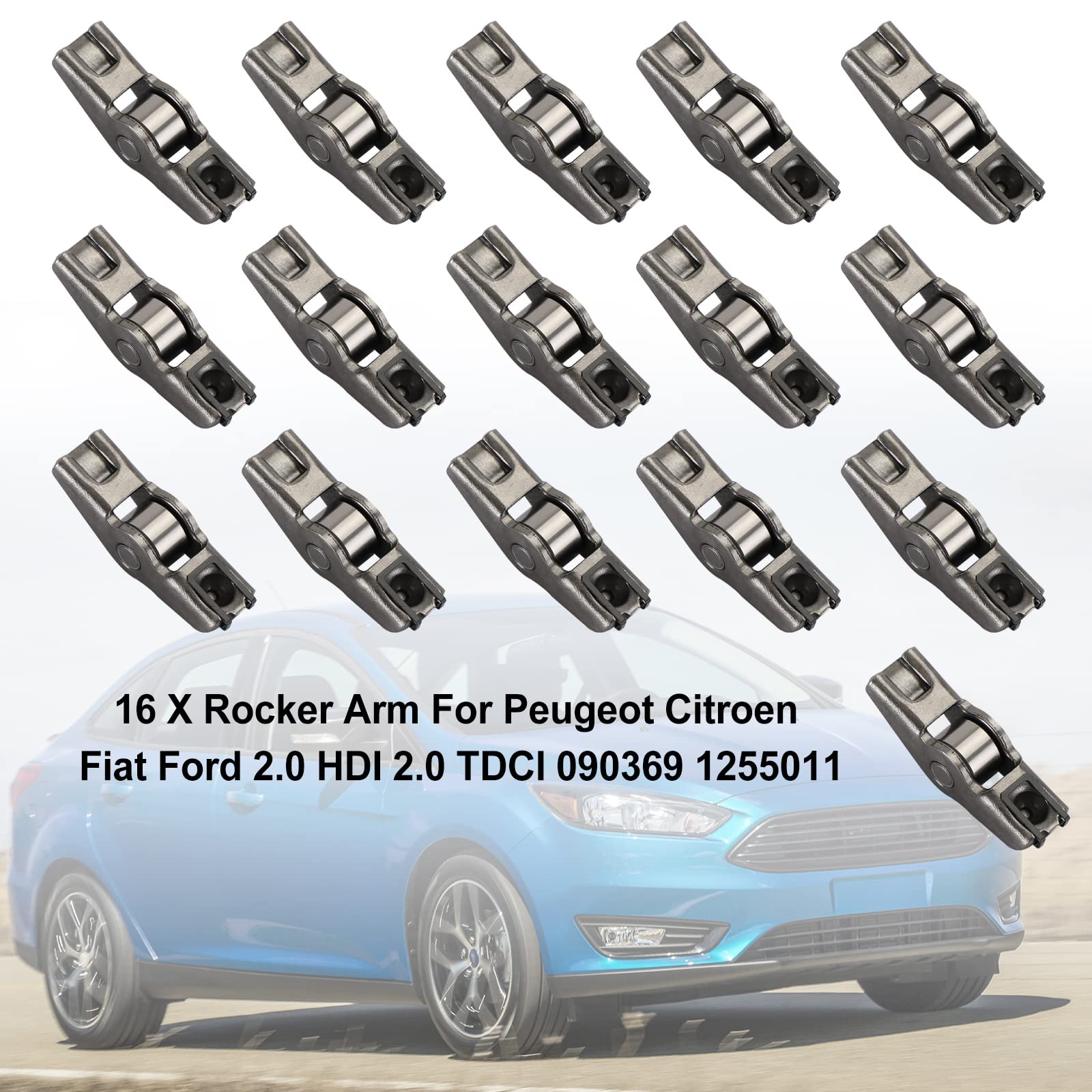 Topteng 16 X Rocker Arm 090369 1255011 apto para Peugeot apto para Citroen C4 C5 C8 apto para Fiat Scudo apto para Ford Focus Mondeo IV 2.0 HDI 2. 0 TDCI