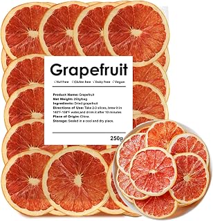 YILING Dried Grapefruit Slices 8.8oz - 100% Natural Dehydrated Grapefruit, No Sugar Added, Perfect Cocktail Garnish