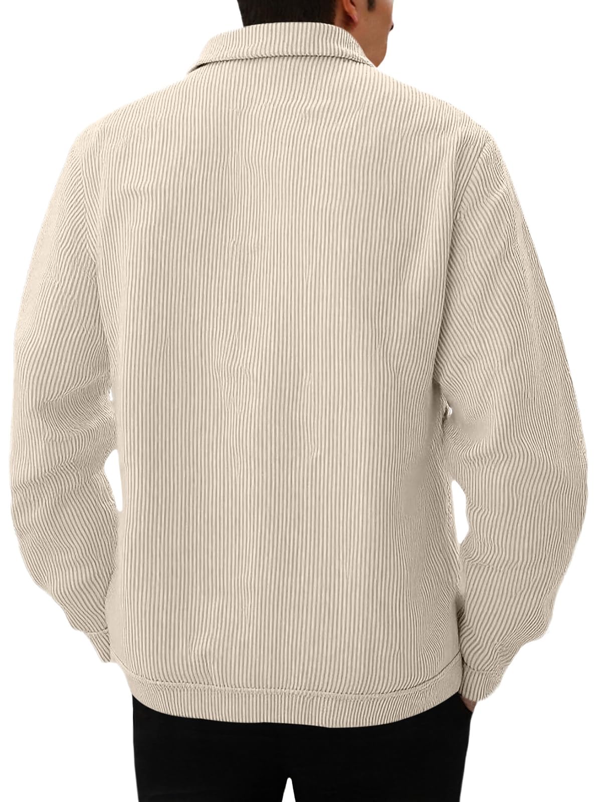 PADOLA Giacca Uomo in Velluto a Coste Giacca a Vento con Bottoni Morbida Modello Classico senza Cappuccio con 4 Tasche per Primavera Autunno