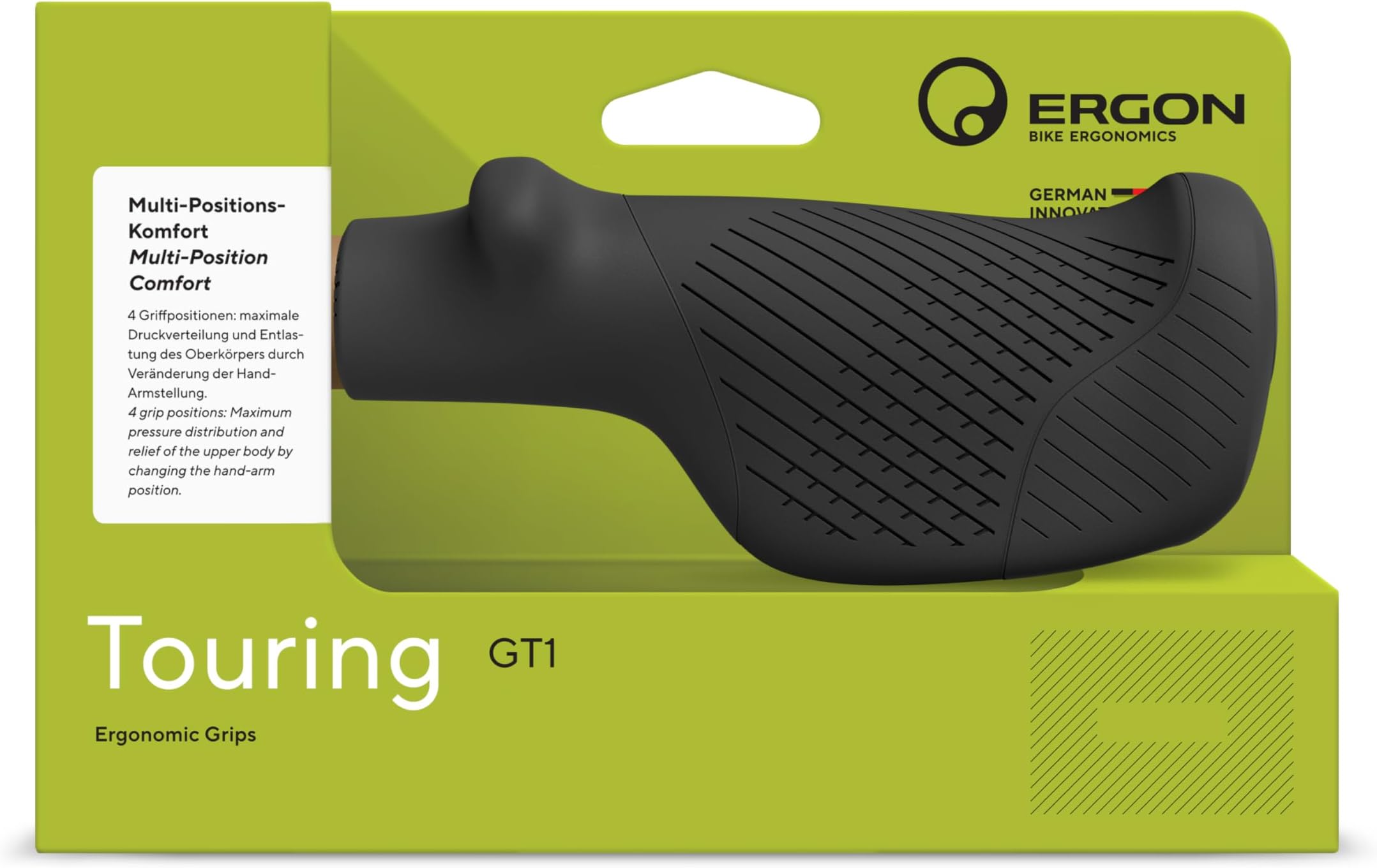 GT1 Handlebar Grips, Small, Black