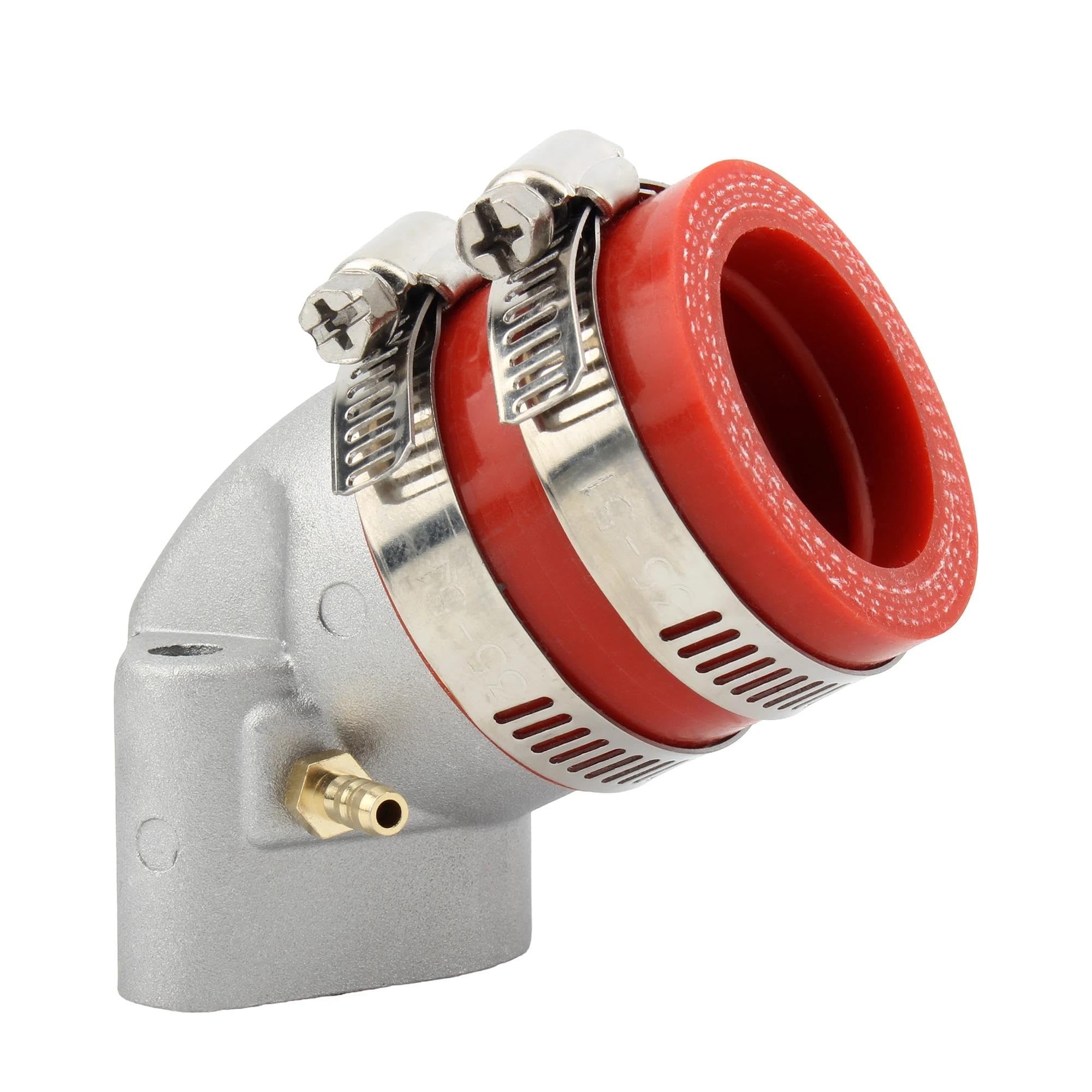 Colector de admisión de goma reforzada roja para GY6 125cc 6