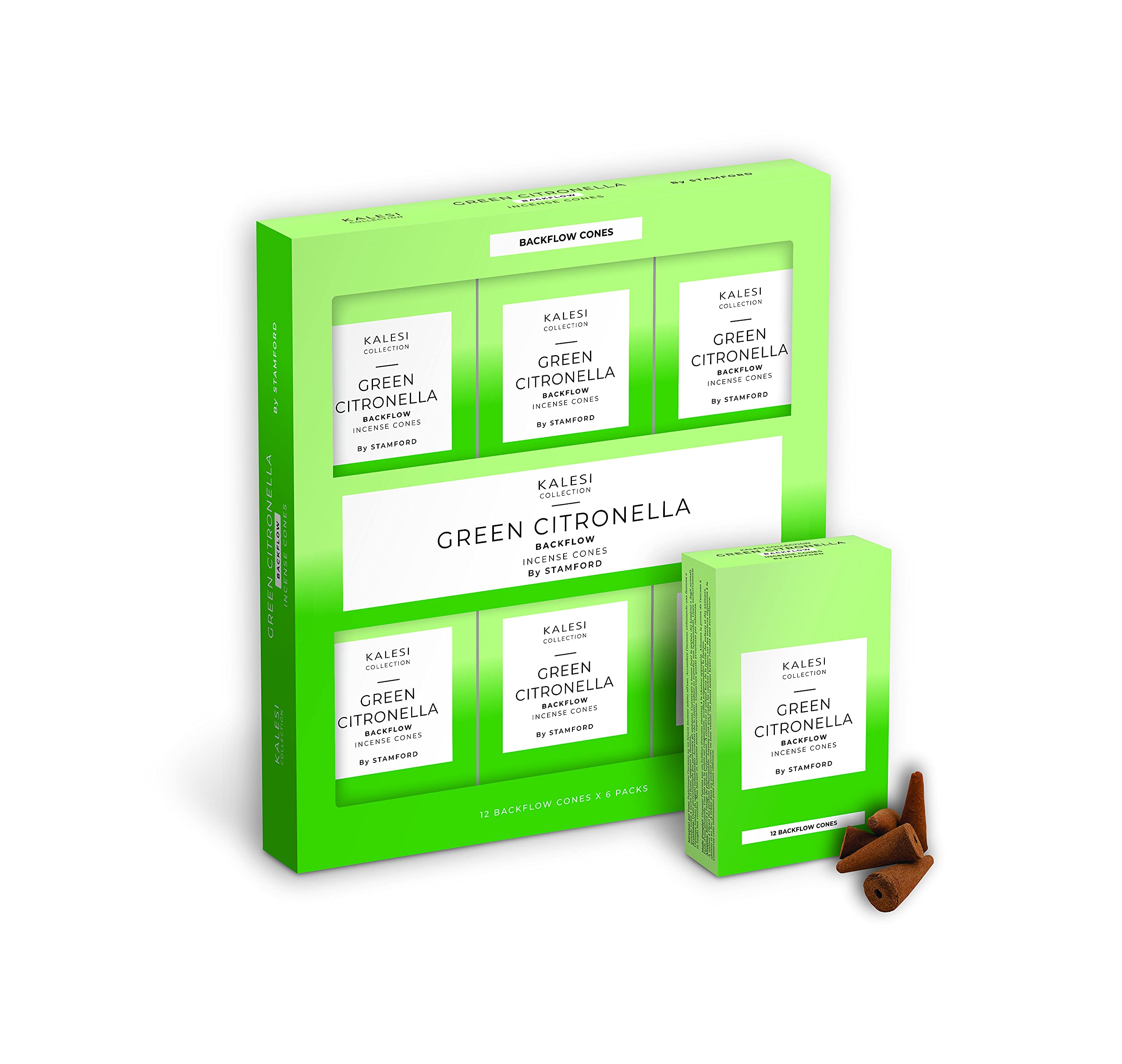 Kalesi Collection Green Citronella Backflow The By Stamford Incense Cones - Pack Of 6