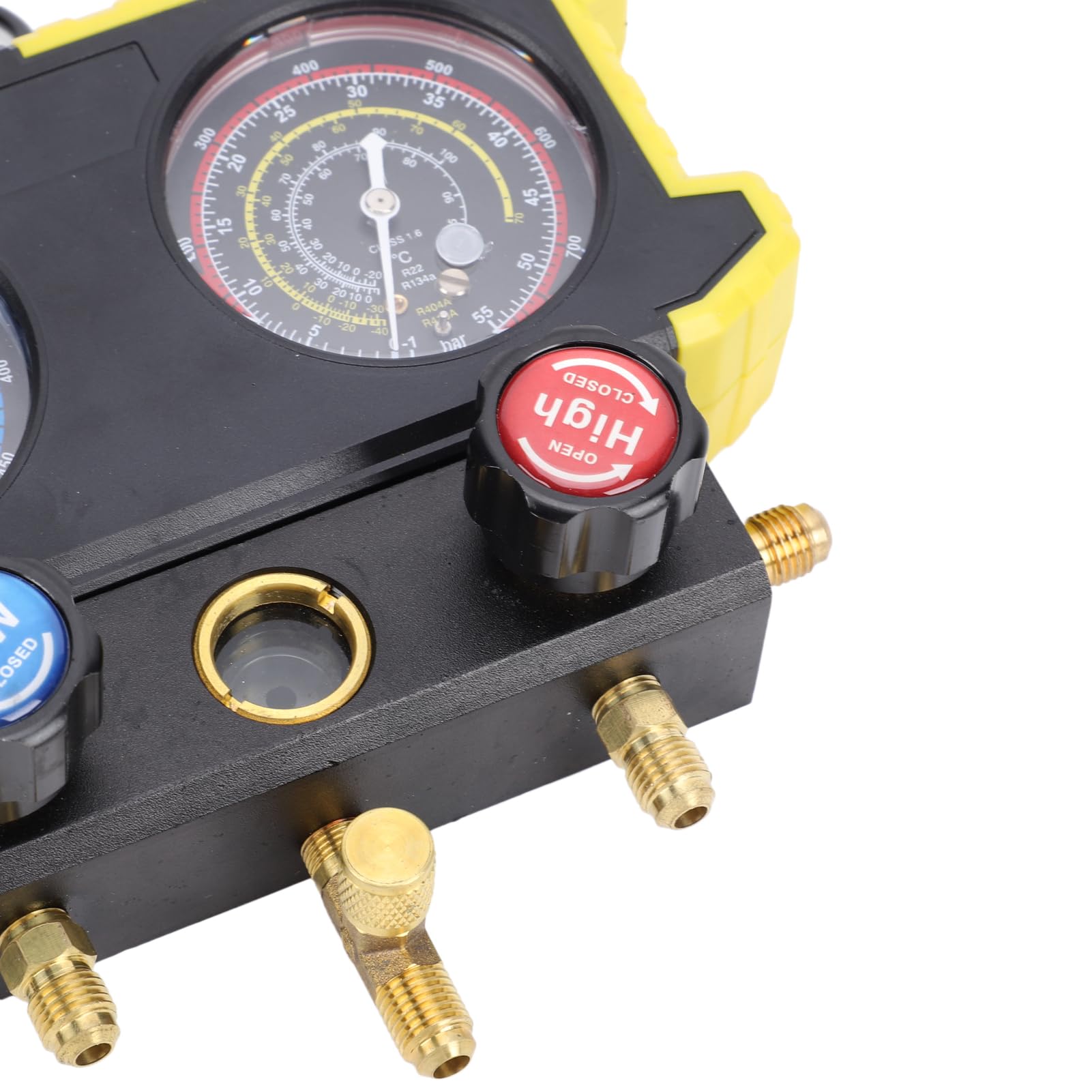 Juego de Manómetros de Colector de CA para Medición Precisa de la Presión Kit de Herramientas de Carga de Refrigerante R134A R22 R410 para Vehículos de Gas y Eléctricos