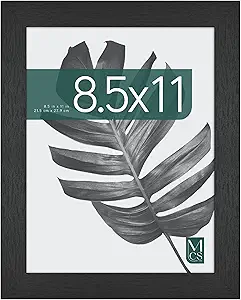 MCS Studio Gallery 8.5x11 Picture Frame Black Woodgrain, Vertical & Horizontal Wall Hanging & Easel for Tapletop Display, Rectangle Photo Frame for Photos, Posters & Art Prints (1-Pack)