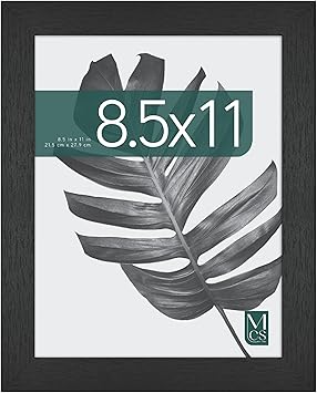 MCS Studio Gallery 8.5x11 Picture Frame Black Woodgrain, Vertical & Horizontal Wall Hanging & Easel for Tapletop Display, Rectangle Photo Frame for Photos, Posters & Art Prints (1-Pack)