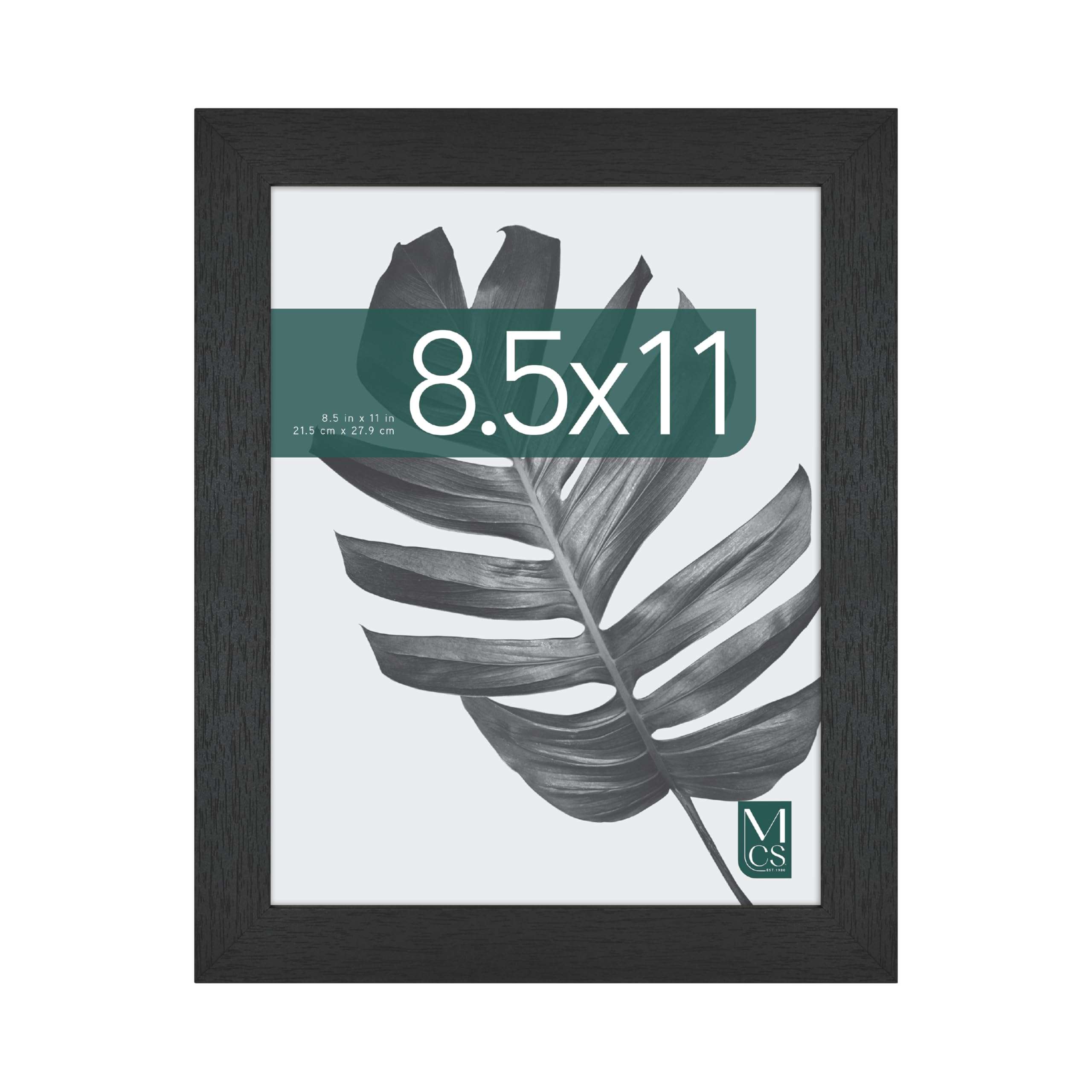 MCS Studio Gallery 8.5x11 Picture Frame Black Woodgrain, Vertical & Horizontal Wall Hanging & Easel for Tapletop Display, Rectangle Photo Frame for Photos, Posters & Art Prints (1-Pack)