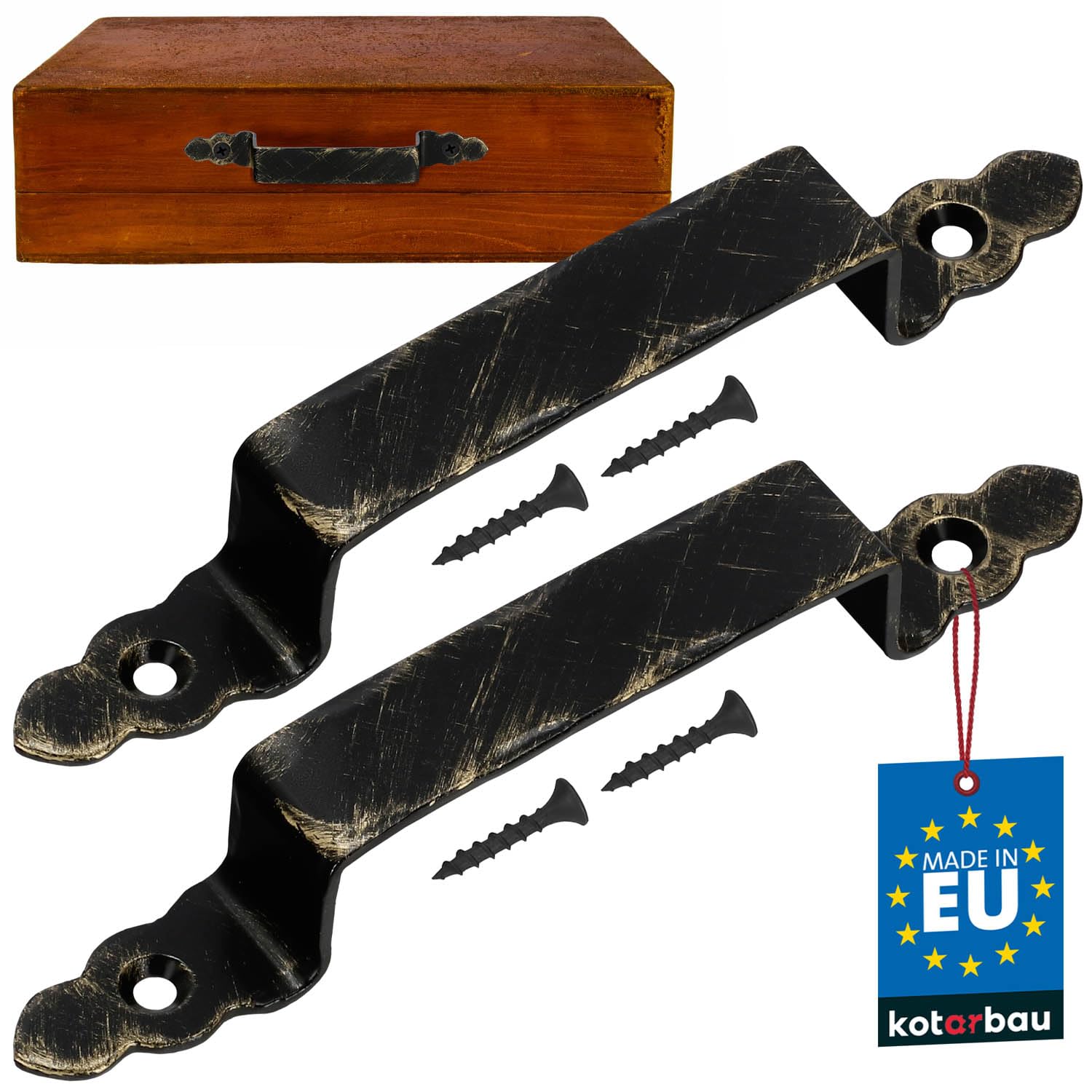 Poignées de porte forgées KOTARBAU pour réparer une porte ancienne sans perdre son charme