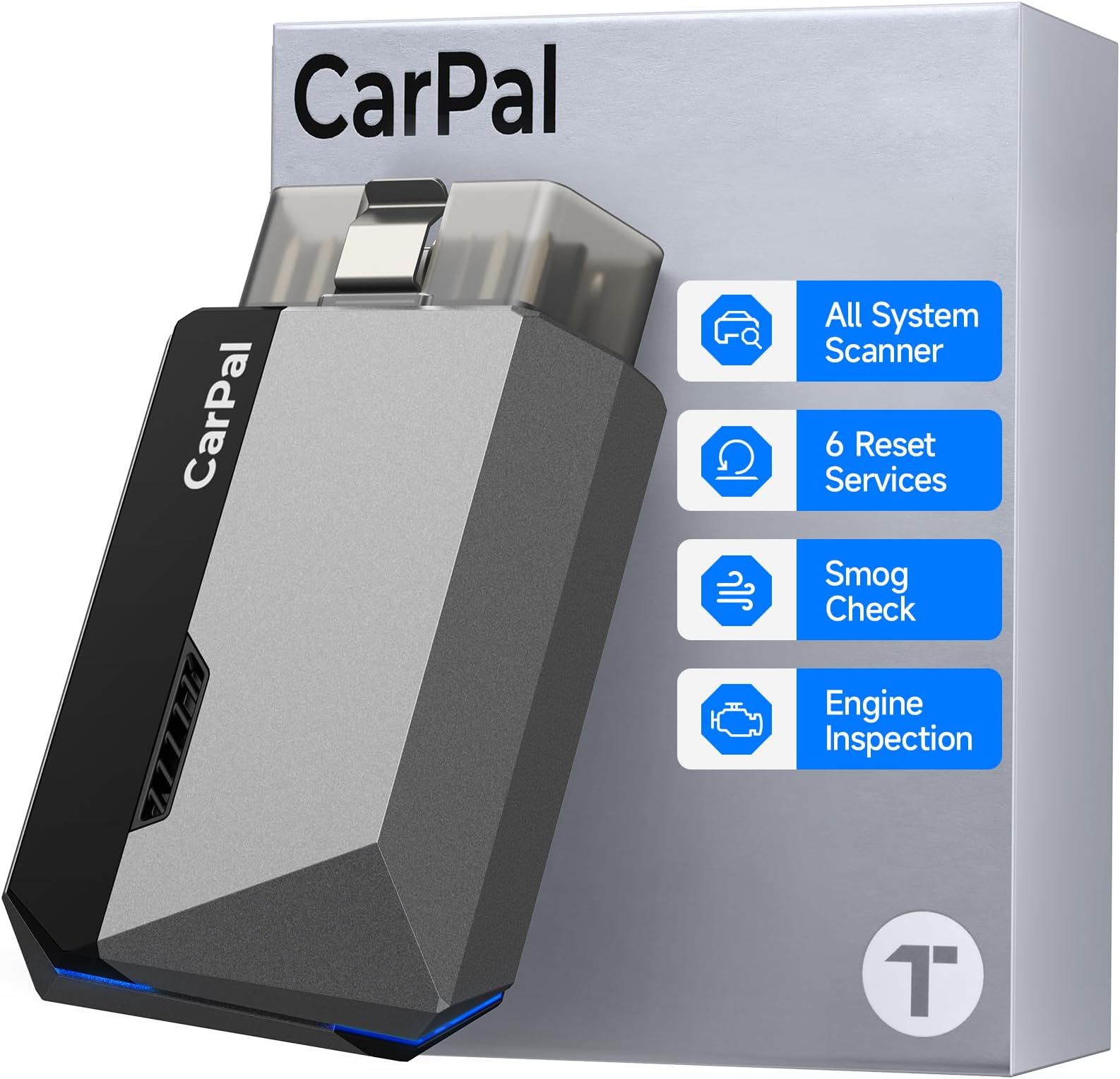 TOPDON CarPal-A OBD2 Code Reader Bluetooth, All System OBD2 Scanner for iOS & Android, Vehicle Health Check, 6 Maintenance Services, Smog Check, Repair Guide, 1 Year Free Update