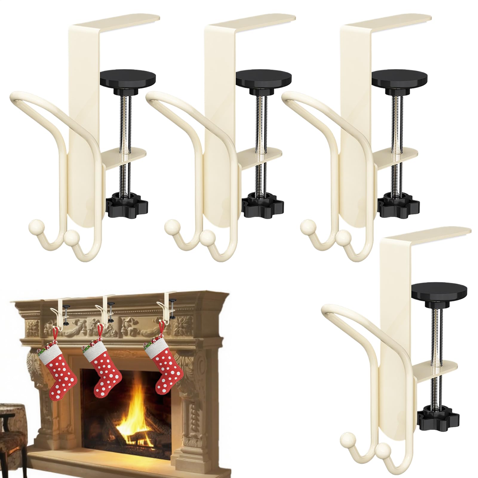 Porte-Bas de Noël pour Cheminée Métallique et Robuste Générique