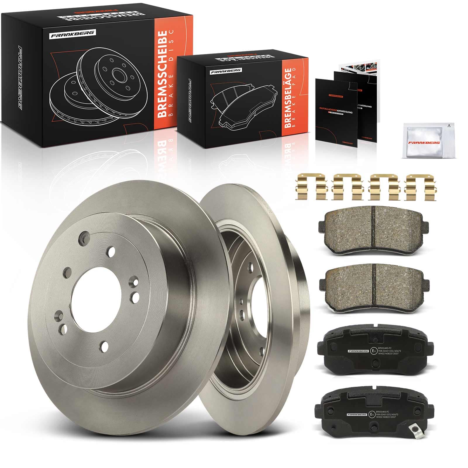 Frankberg 2 dischi freno + 4 pastiglie freno posteriori 583020ZA00 | Compatibile con: iX35 EL ELH LM,Sportage QL QLE,Tucson TL TLE
