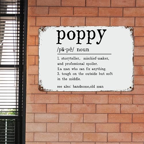 Miniatura 3 de Letrero de metal de amapola con diseño de amapola, nuevo regalo para abuelo, abuelo, abuelo, día del padre, letreros de metal para decoración de