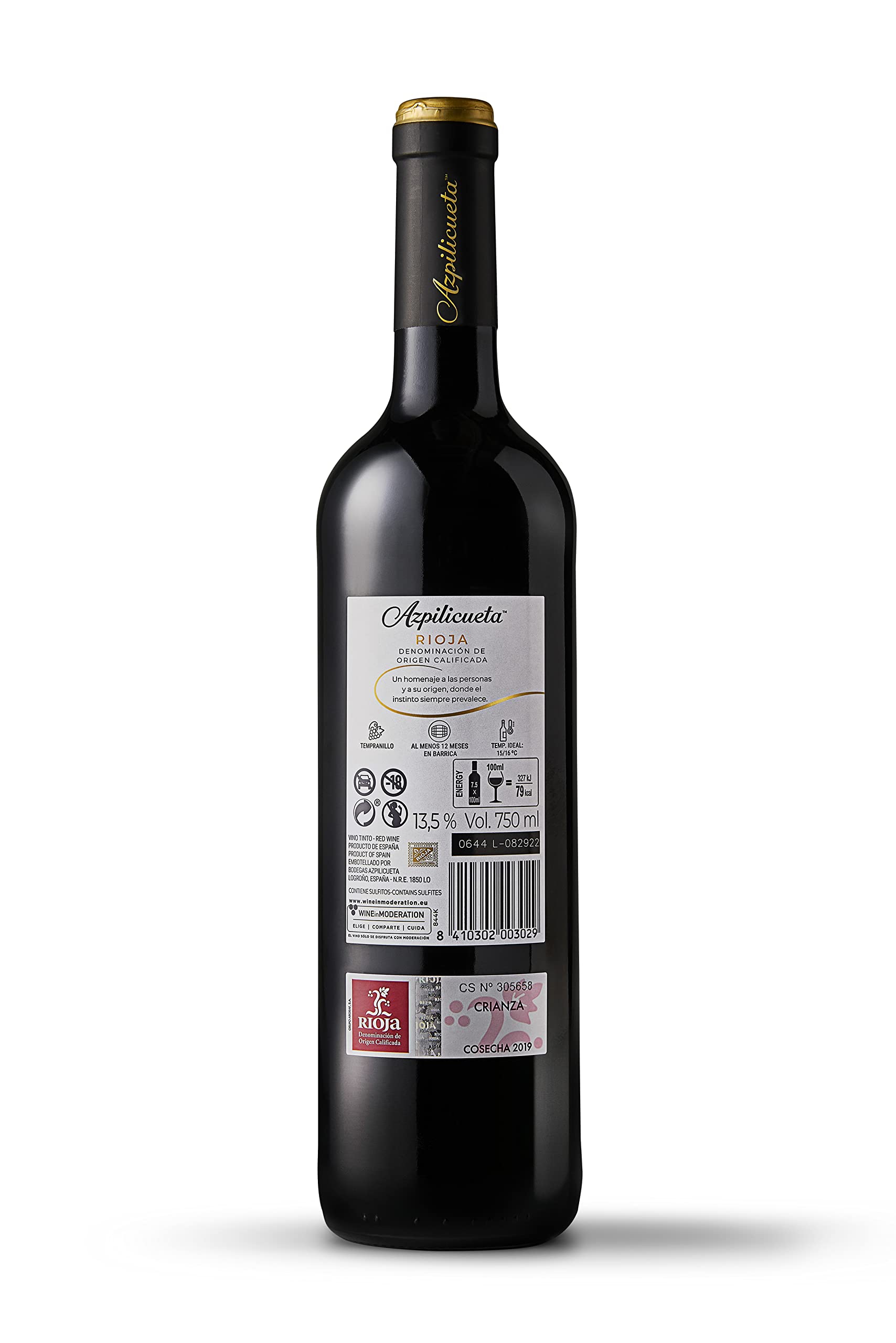 Azpilicueta Crianza Pack 6 botellaS D.O.Ca Rioja Vino Tempranillo - 750 ml