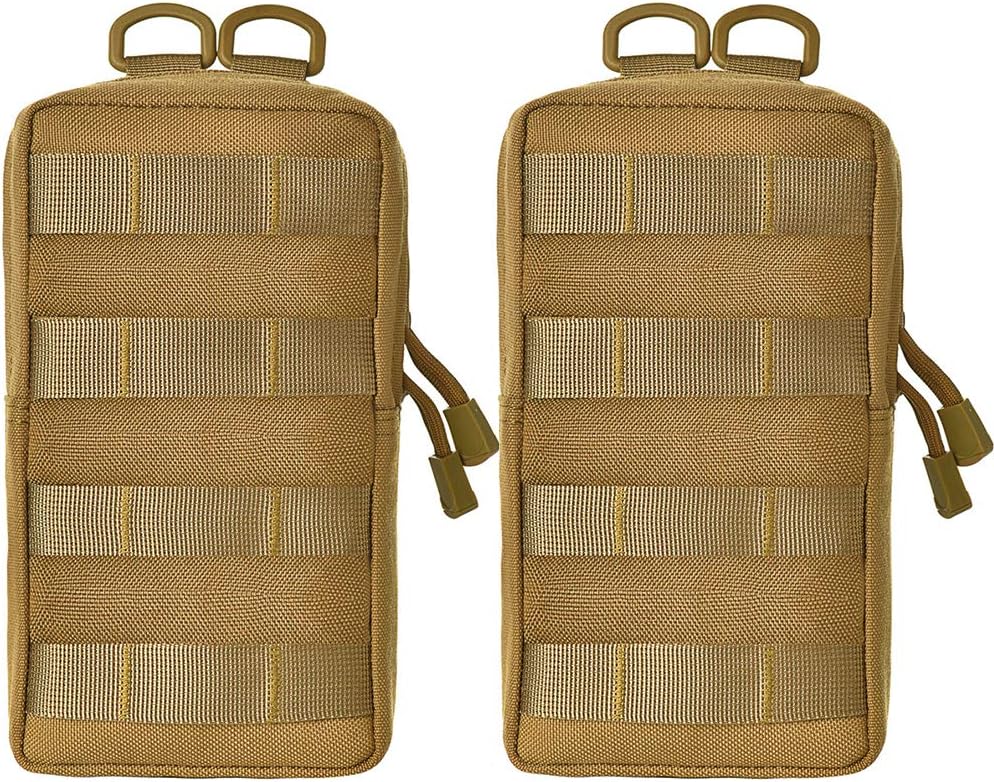GZSAIPASI 2 Pack 100% Full Refund Assurance 1000D Nylon Molle Tactical Pouches Compact Utility EDC Waist Bag Pack Small Gear Gadget Organizer for Backpack