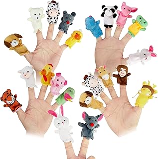 22 pcs Plush Animals Finger Puppet Toys - Mini Plush Figures Toy Assortment for Kids, Soft Hands Finger Puppets Game for Autistic Children, Great Family Parents Talking Story Set