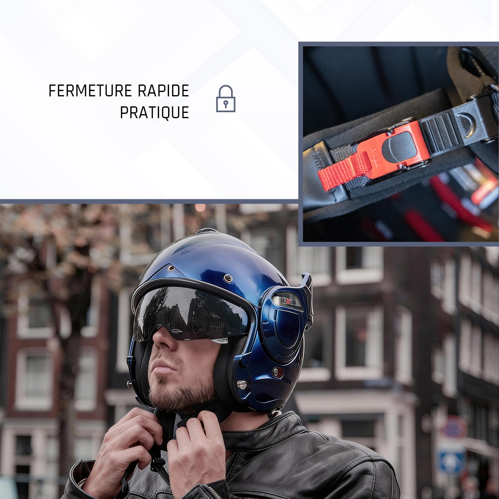 BEON Stratos Casque Moto Modulable - Casque Intégral avec Mentonnière Relevable 180° - Visière Anti-Rayures et Écran Solaire - ECE 22.06 - Casque Scooter - Casque avec Visière et Pare-Soleil - M