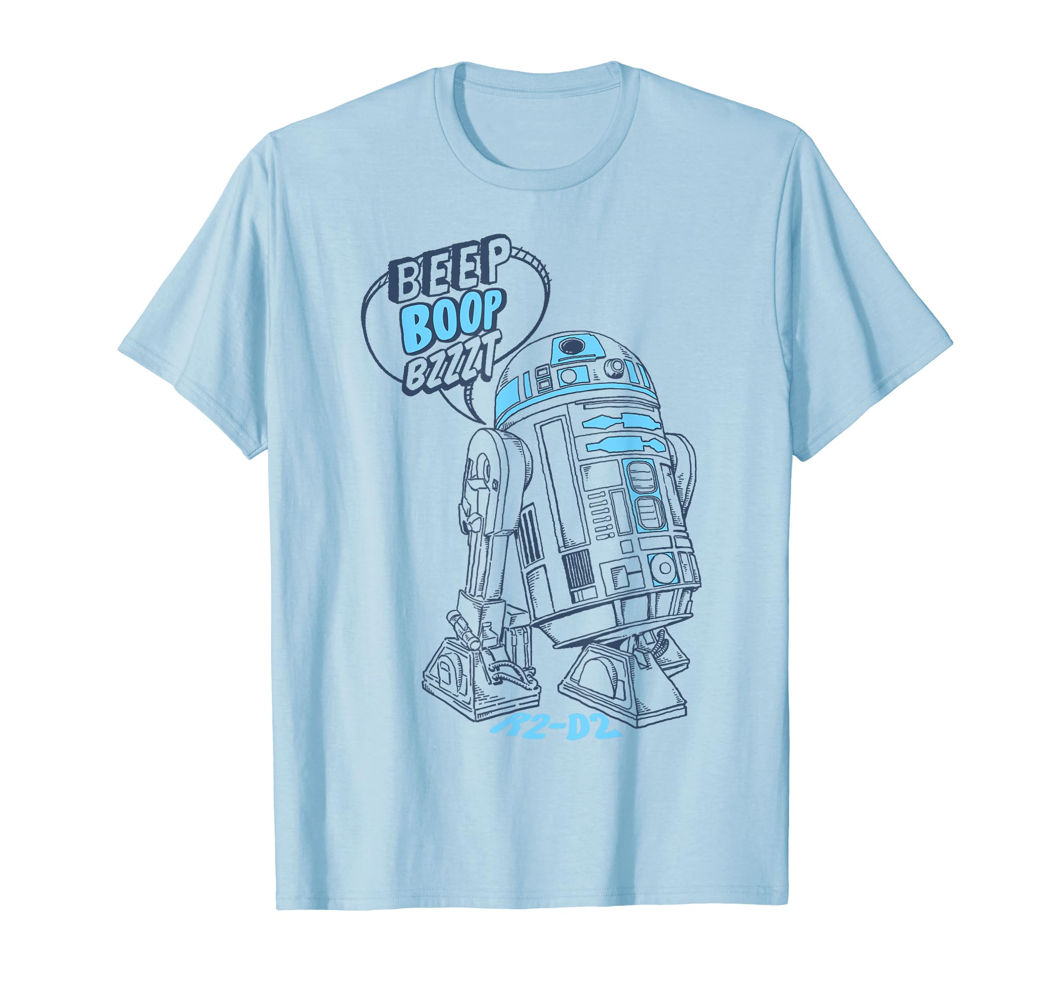 Star Wars R2-D2 Beep Boop Bzzt Portrait T-Shirt, Black