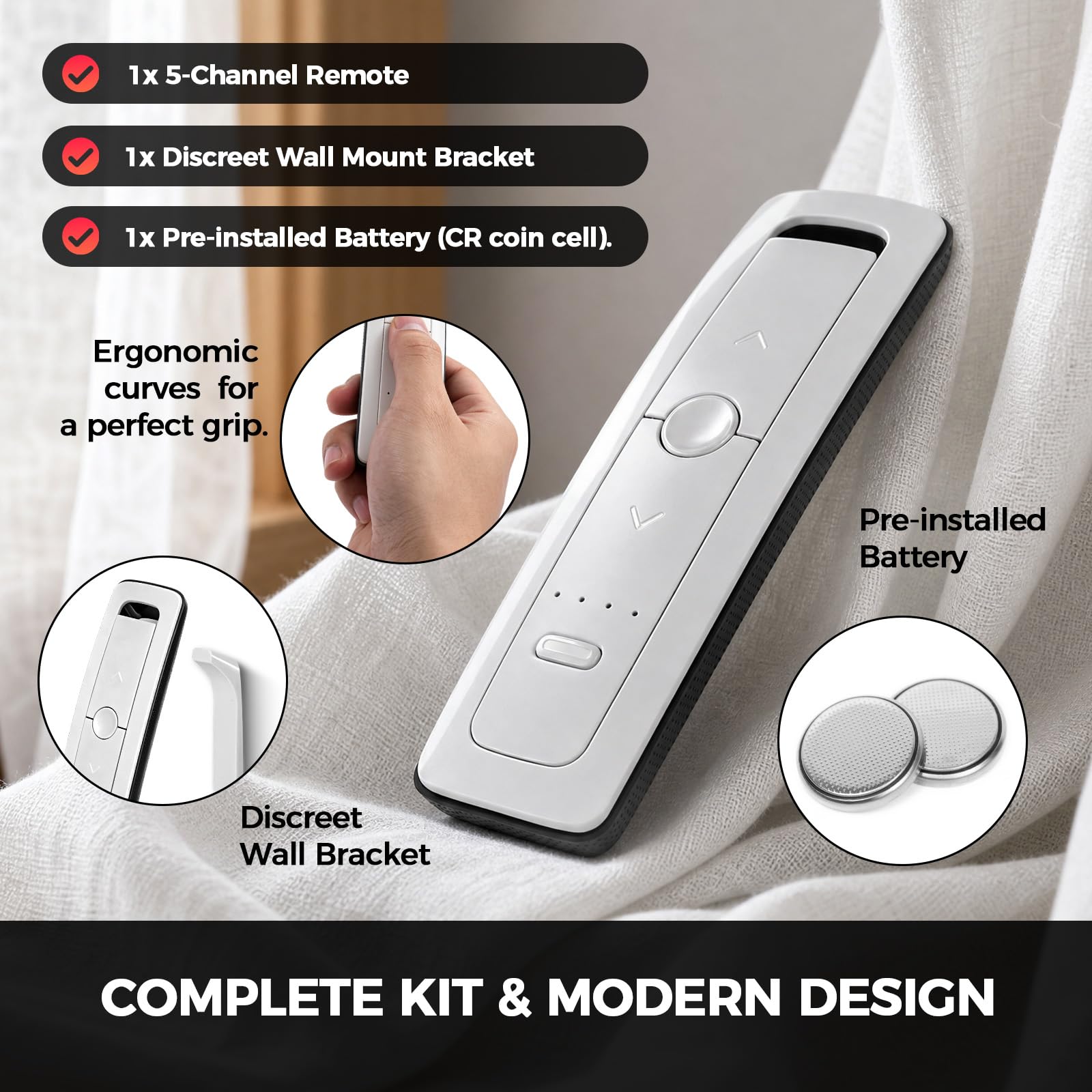 2 Stück Ersatz somfy rts fernbedienung für zentrale Haussteuerung von Rollläden, 5-Kanal Funksteuerung mit "My" Position für Smart-Home Nutzer (Kompatibel mit Situo 5 RTS, NICHT für IO-System)