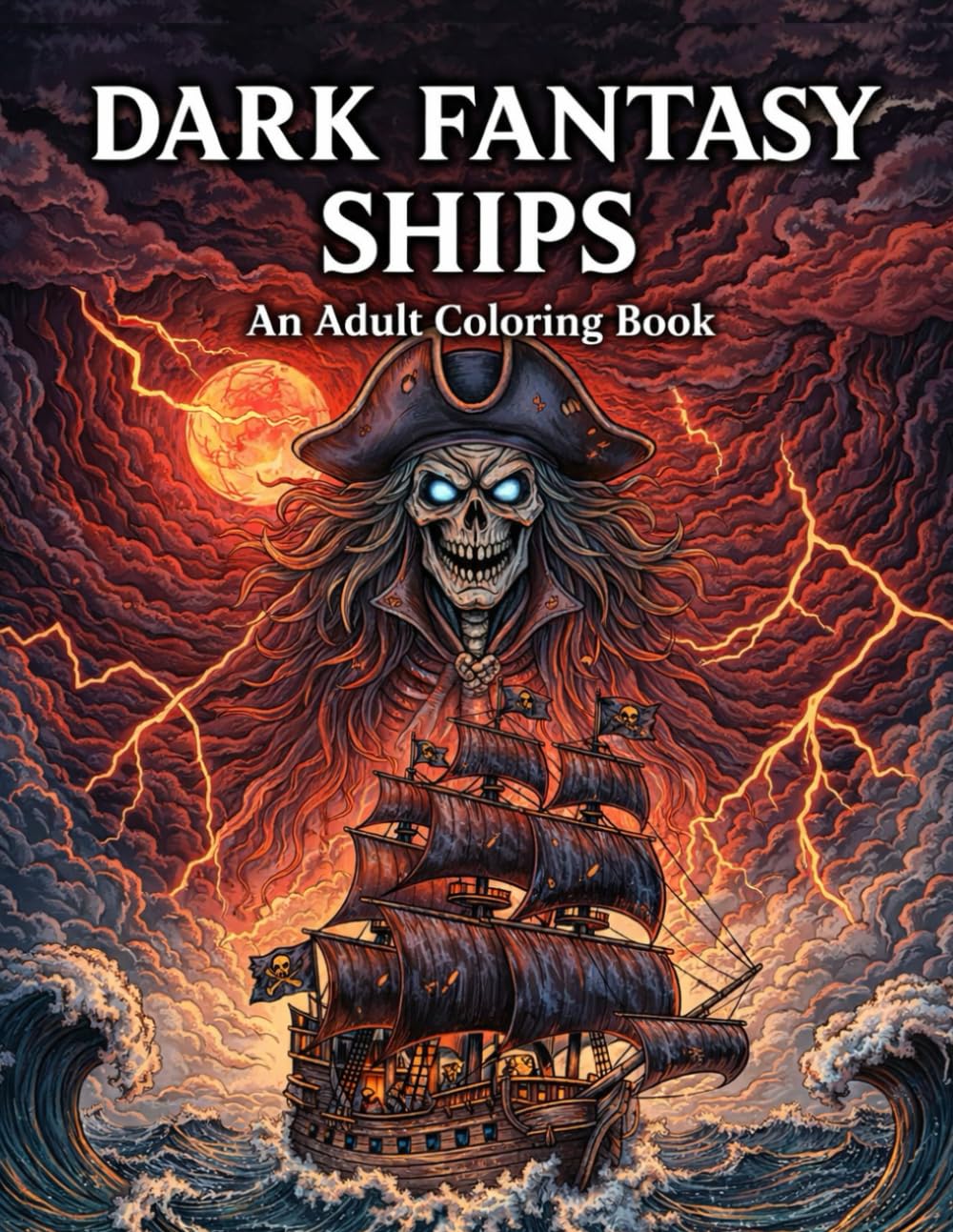 DARK FANTASY SHIPS: Adult Coloring Book – Epic and Legendary Fantasy Ship Designs for Adults and Teens