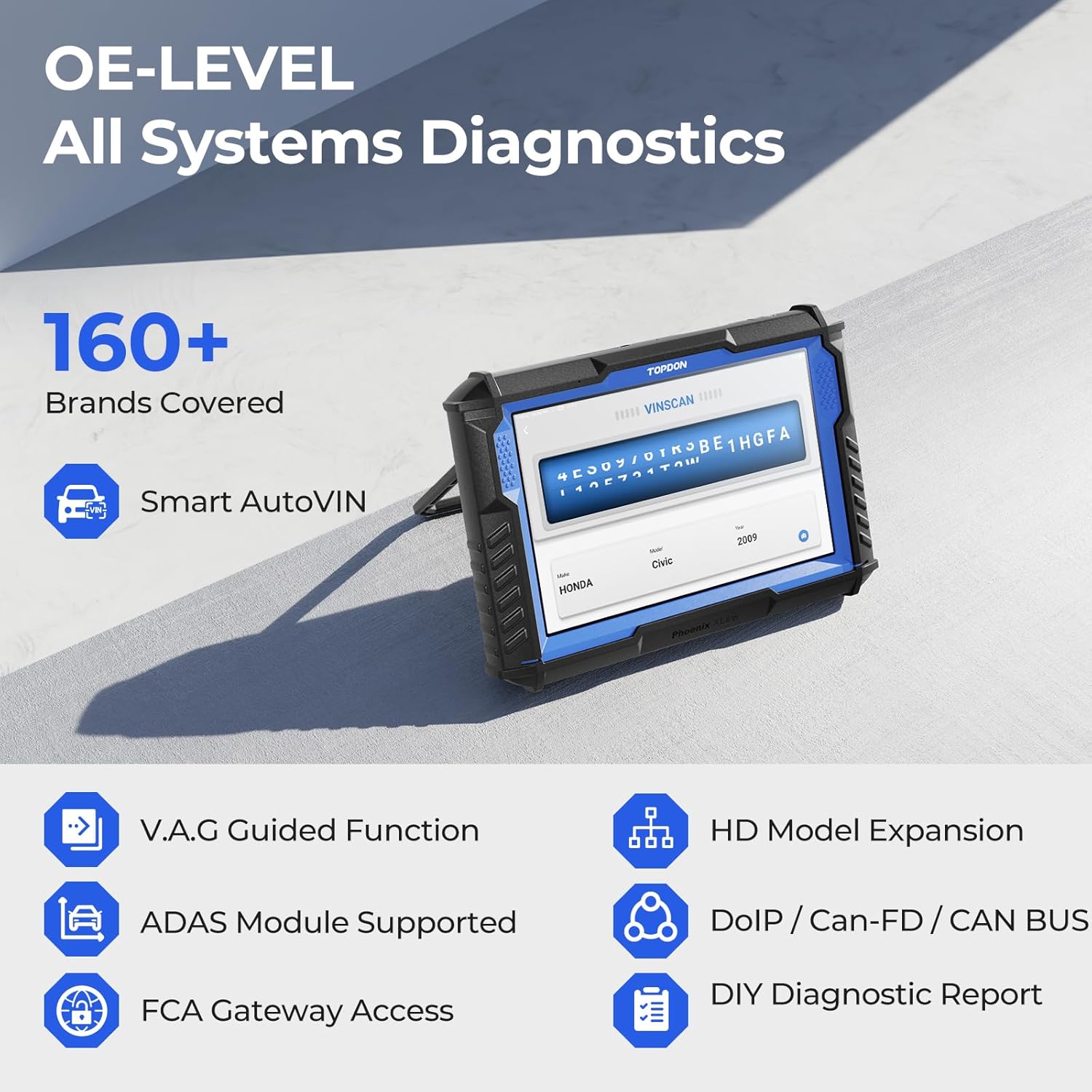 TOPDON Phoenix XLink Scanner, ECU Programming & Coding Scan Tool, Topology Mapping, CAN-FD & DoIP, Full System Bidirectional Scanner, 41+ Maintenance Services, V.A.G Guided, 2 Year Free Update