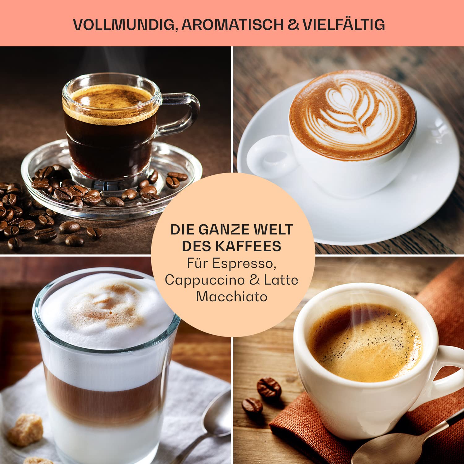 Klarstein Espresso Siebträgermaschine mit Milchaufschäumer, 1,8L Mini-Espressomaschine mit Siebträger, 20 Bar Edelstahl-Kaffeemaschine Klein, 0,5L Milchtank, 1350W, für Gemahlenen Kaffee