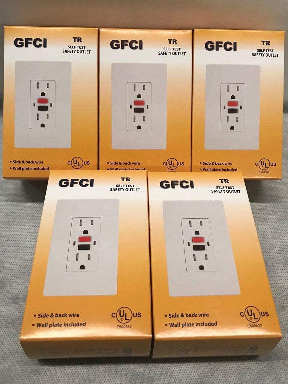 GFCI Outlet Duplex Self-Test Tamper Resistant 15 Amp 125-V white (10 pack)
