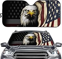 Vista 36 de SEANATIVE Parasol para ventana frontal con bandera estadounidense negra, para mujeres y hombres, bloqueo de calor, para la mayoría de automóviles