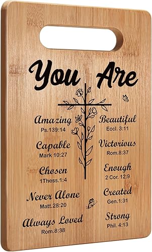 Regalos cristianos, regalos religiosos para mujeres, regalos inspiradores con oraciones, regalos de tabla de cortar de Navidad para mujeres amigas,