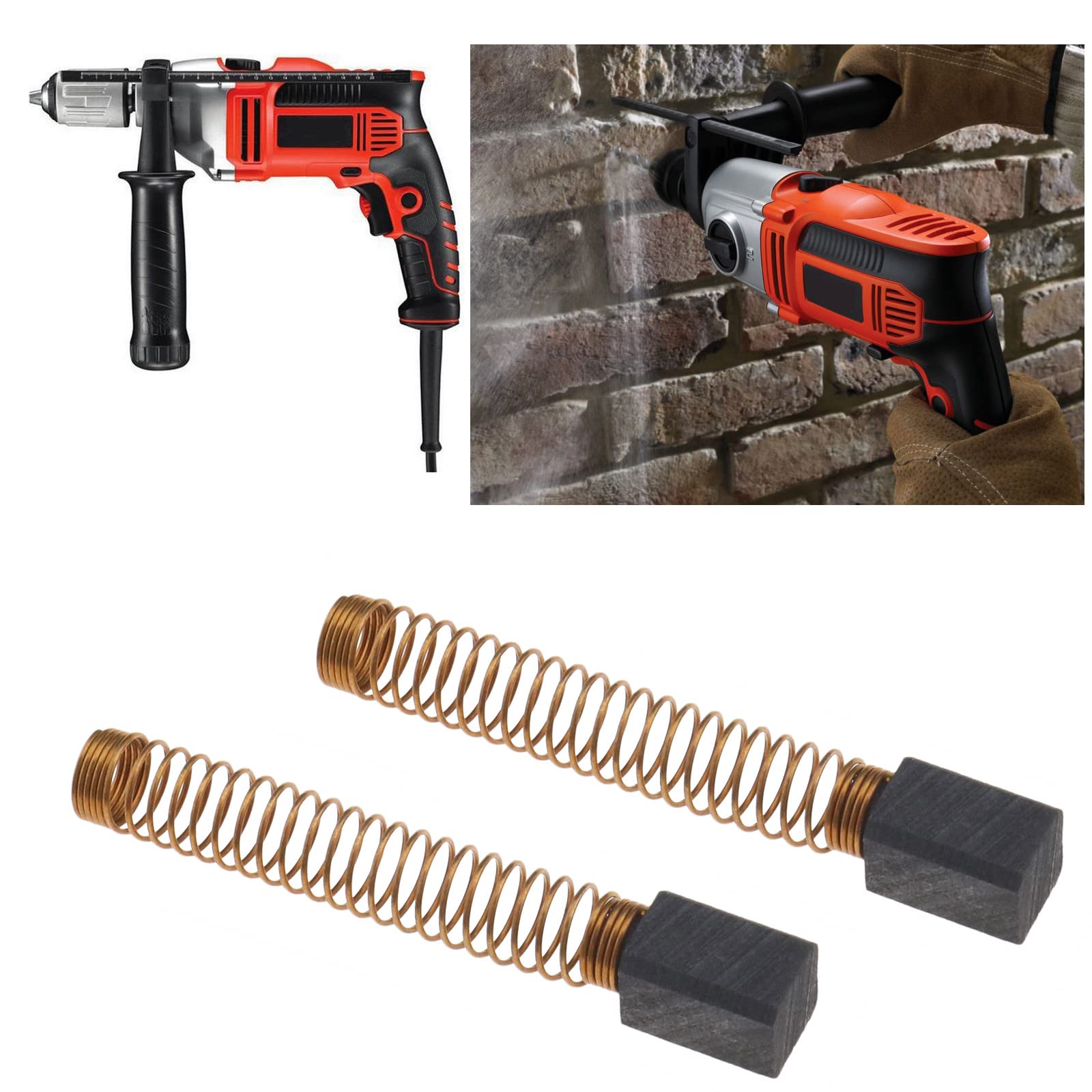 Balais de Charbon Remplacement BLACK & DECKER KR70 6.3x6.3x11mm Accessoires Moteur
