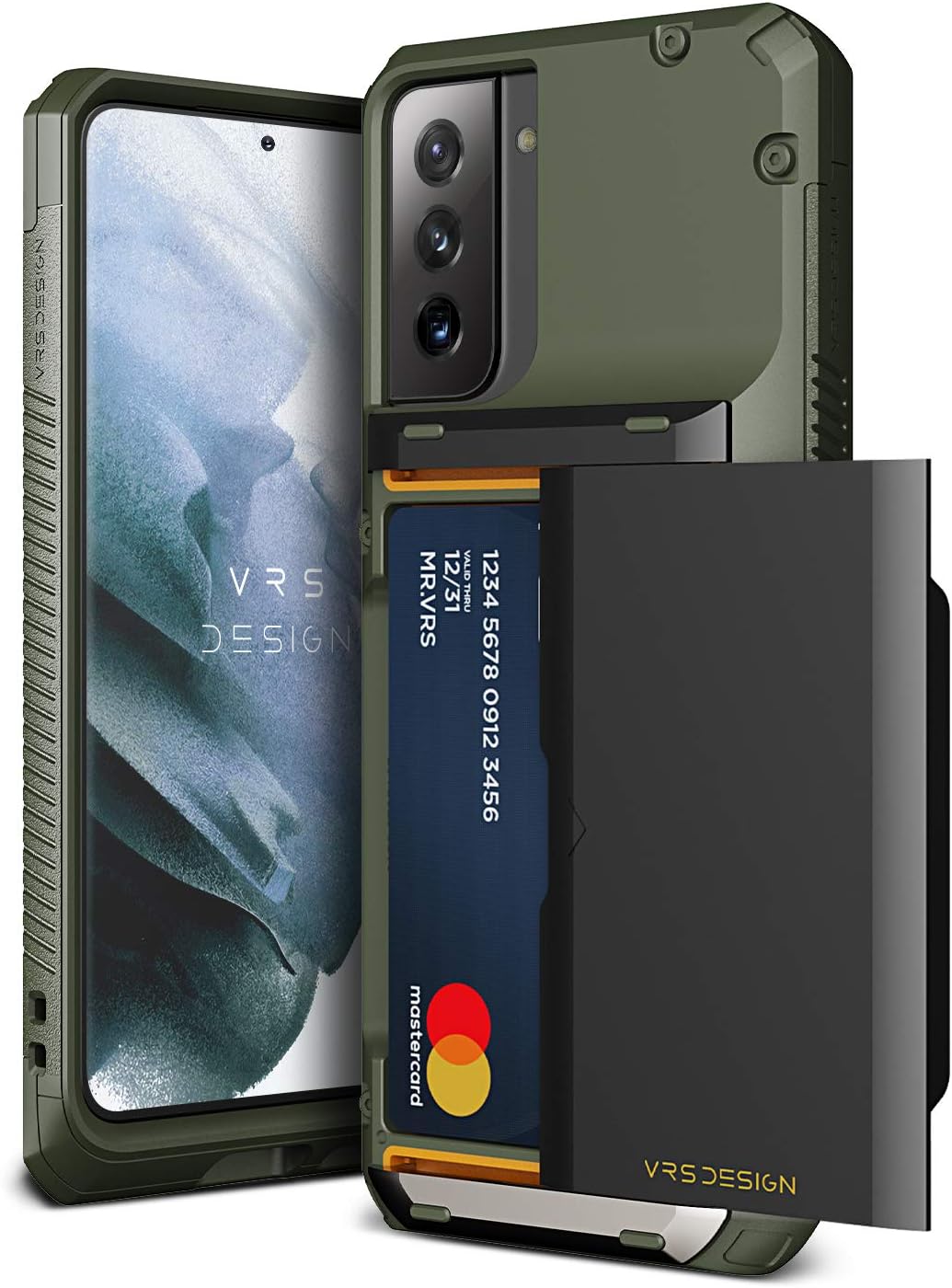 VRS DESIGN Damda Glide Pro Phone Case Compatible with Galaxy S21 6.2 inch (2021) Green