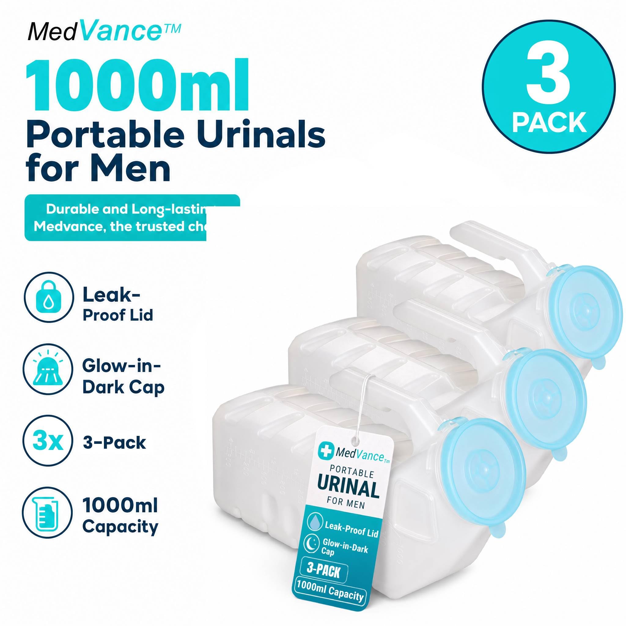 MedVance Glow in the Dark Urinals - 3 Pack -2