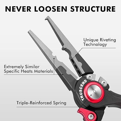 Miniatura 16 de TRUSCEND Alicates de pesca prácticos con cerradura con mango ergonómico innovador, herramienta de pesca recubierta de teflón resistente a la A-verde