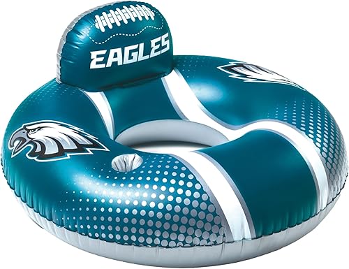 BigMouth Philadelphia Eagles - Flotadores inflables para alberca de 42 pulgadas, con licencia oficial de la NFL, equipo de fanáticos, tubo interior