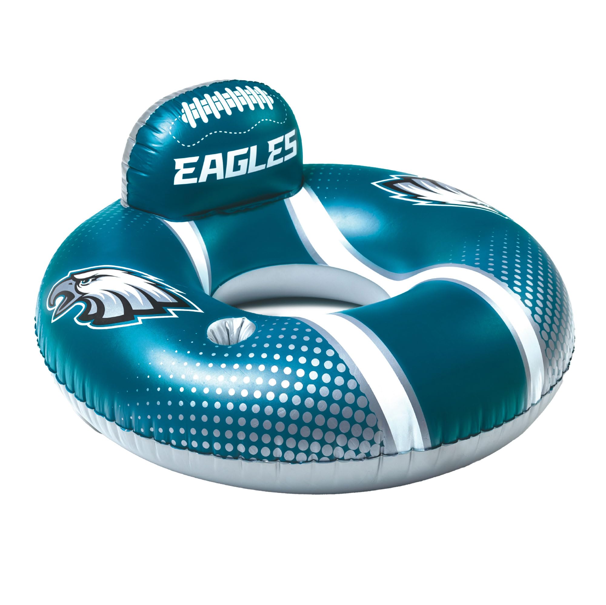 BigMouth Philadelphia Eagles 42” Inflatable Pool Floats Officially Licensed NFL Fan Gear Merchandise Back Support Inner Tube for Adults and Teens