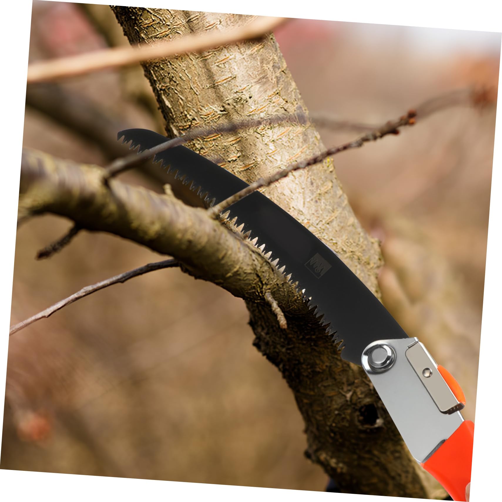 Seghetto Pieghevole da Potatura per Alberi, Lama Sk5 Nera | Compatto e Portatile, per Legno e Uso Outdoor, per Taglio Rapido in Campeggio e Giardino