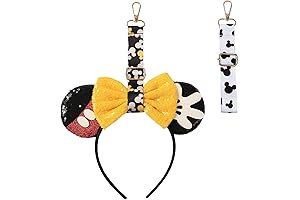 2Pcs Mouse Ear Headband Holder Lanyard Strap for Disney Parks