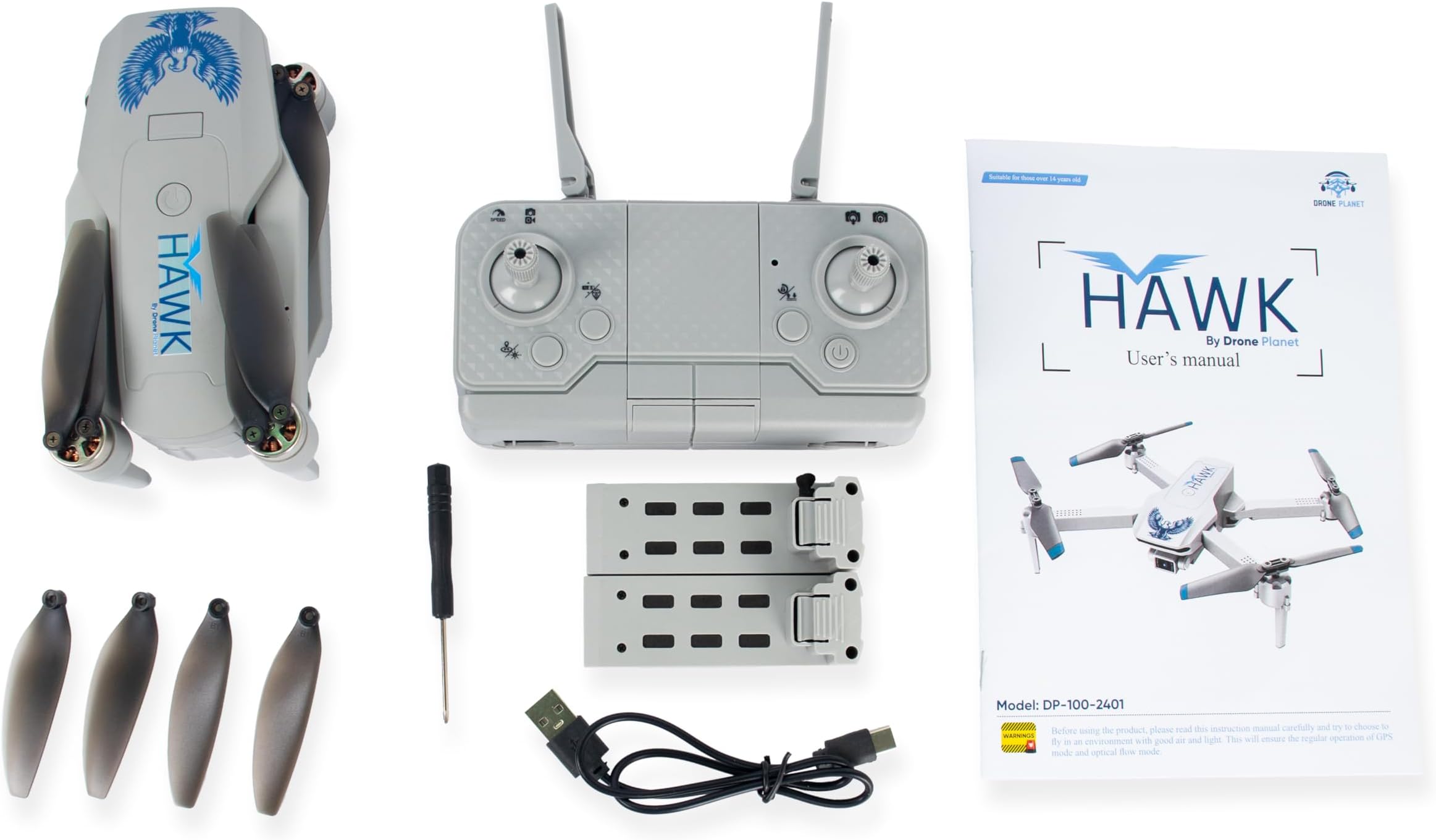 Hawk Drone with 4K HDR Camera, CMOS Sensor, Long Flight Time, Compact, Lightweight Design, GPS Drone, Durable Battery