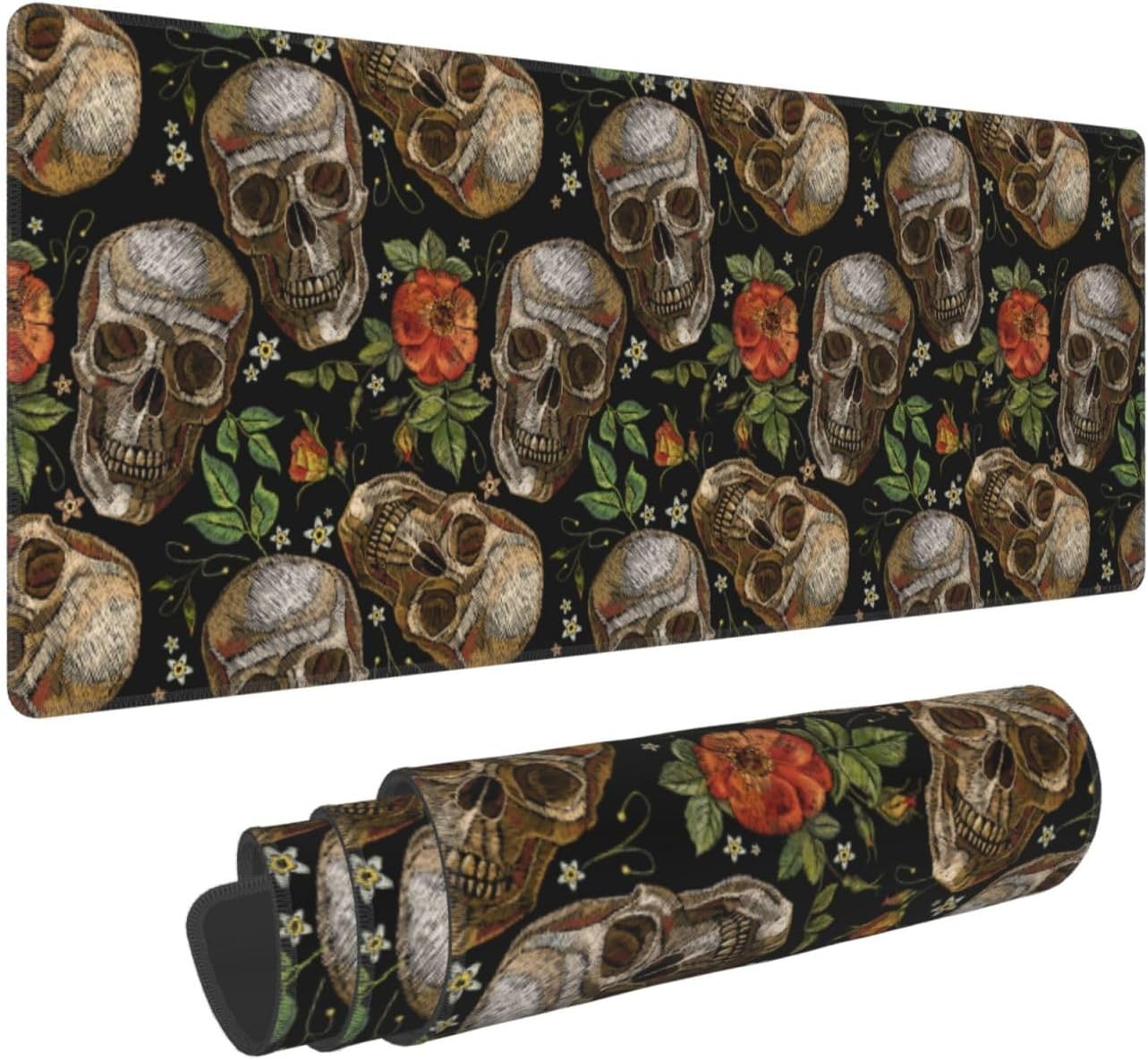 Amazon.com: Floral Sugar Skull-Large Mouse Pad Gaming Mousepad XL 12x31 ...