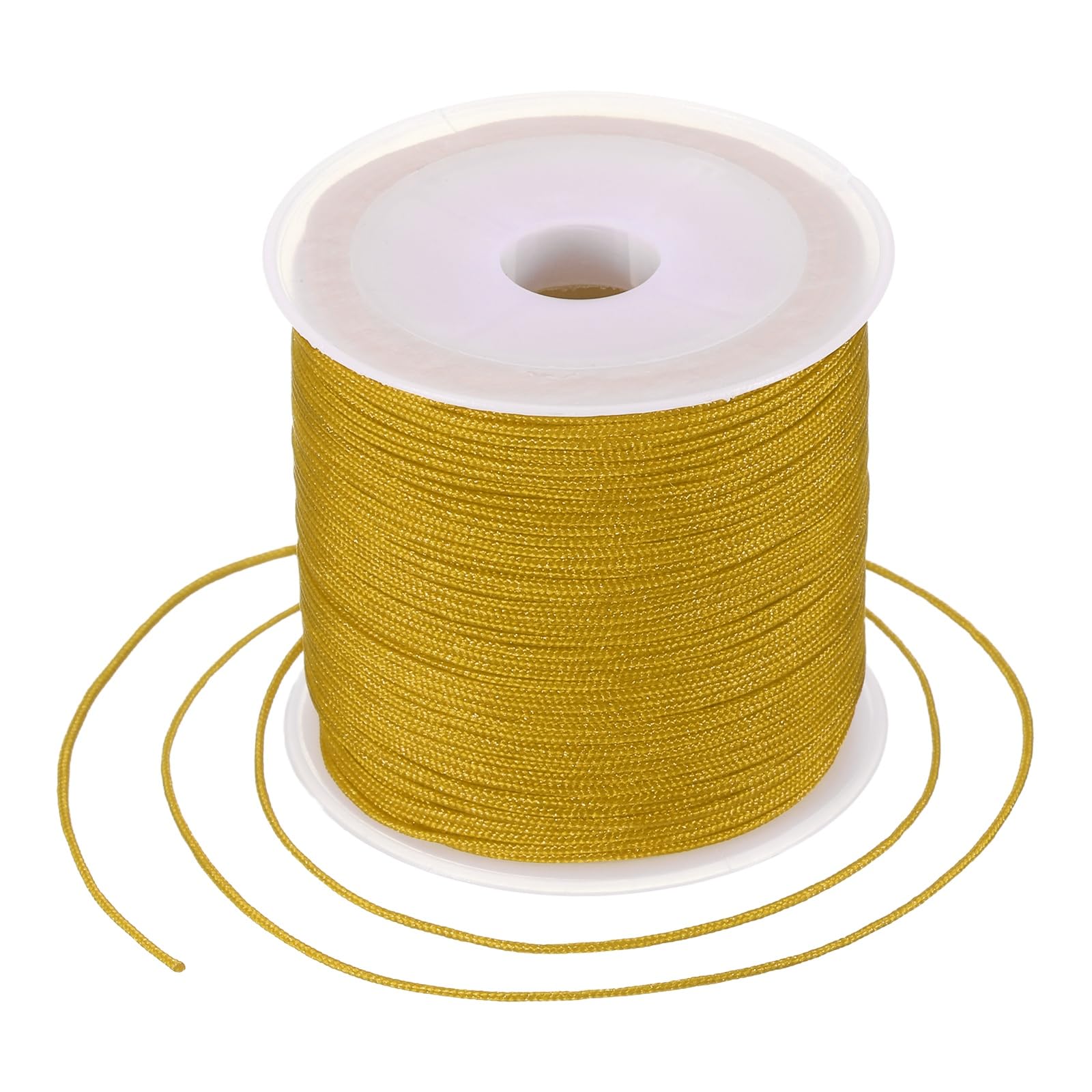 sourcing map 0.8mm Nylon String for Bracelets, 44 Yards Satin Nylon Beading Thread Chinese Knotting Cord for Jewelry Making DIY Craft Beading Friendship Necklace Bracelet(Earthy Yellow)