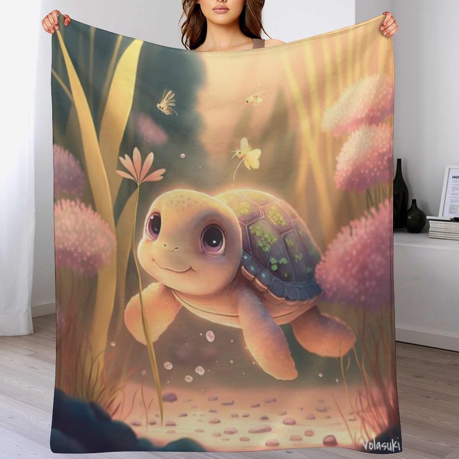 Couverture plaid tortue 3D pour des soirées cocooning sur le canapé