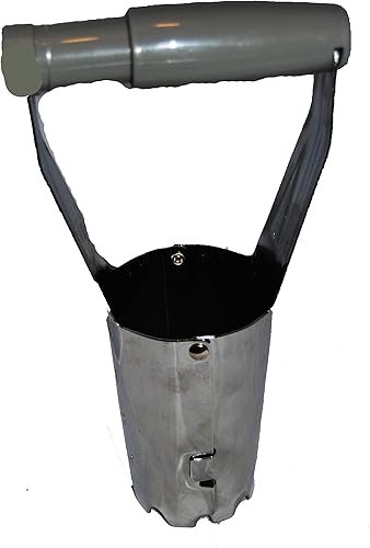 Miniatura 1 de Bert's Garden Maceta de acero duradero con acabado cromado y medidas de profundidad en el lateral, fácil liberación de tierra, tulipanes, narcisos y