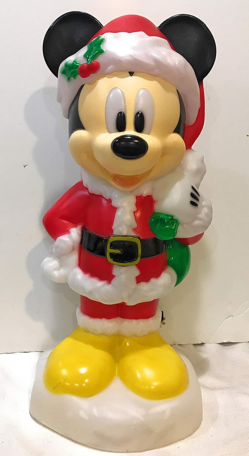 Disney Mickey Mouse 24" Figure Blow Mold Lawn Yard Christmas Decoration Plastic Light Up Lighted