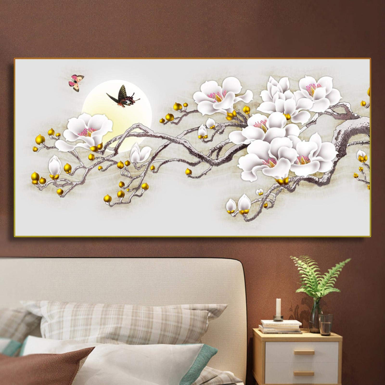 Toile paysage abstrait fleur imprimé photo mural 30x60 cm pour salon et chambre moderne