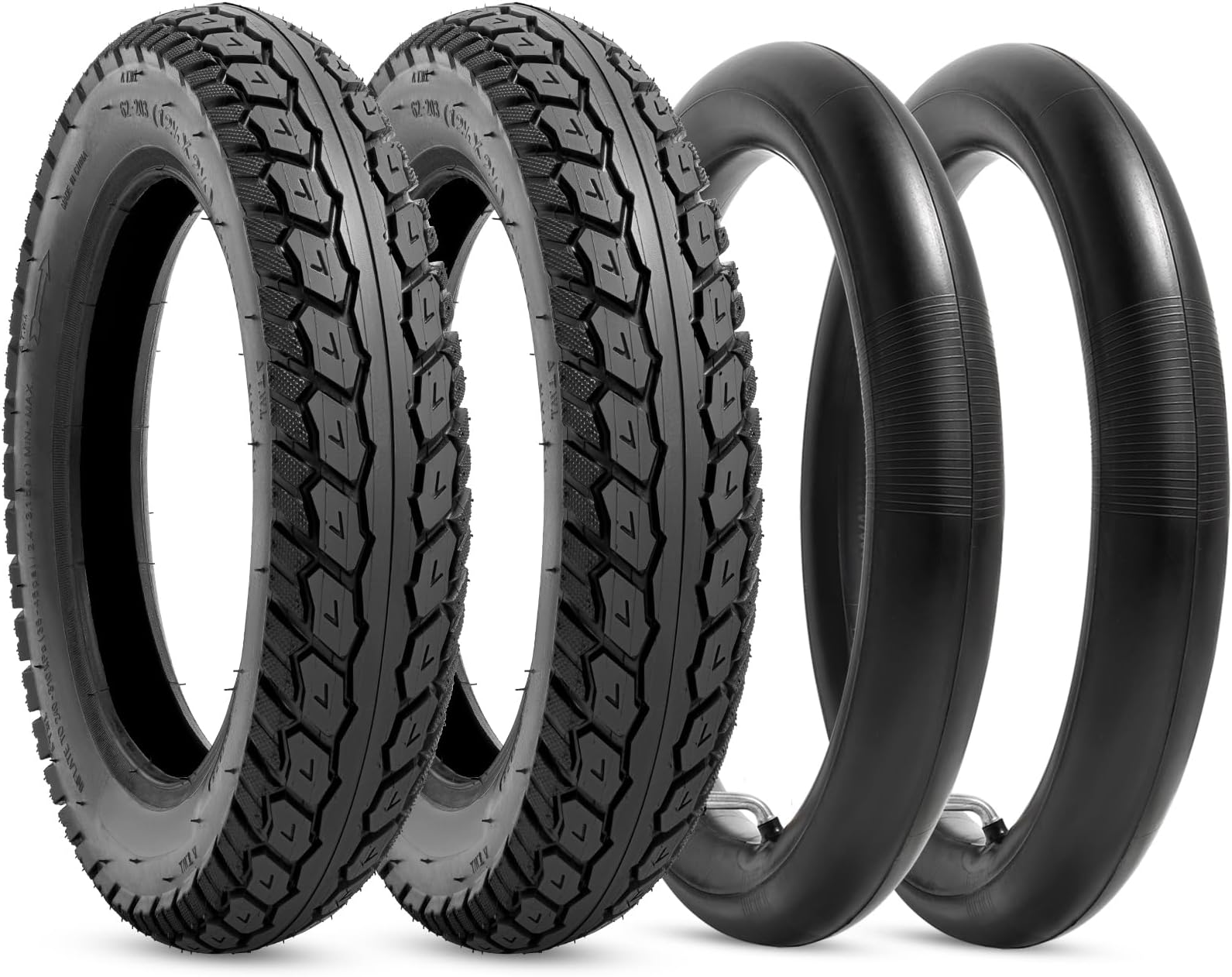 Heavy Duty 12.5x2.25 Tire Tubes 12-1/2 x2-1/4 Tire and Inner Tube Set with Angled Valve Stem Compatible with 12.5 inch Tire of Electric Scooters, 2 Sets