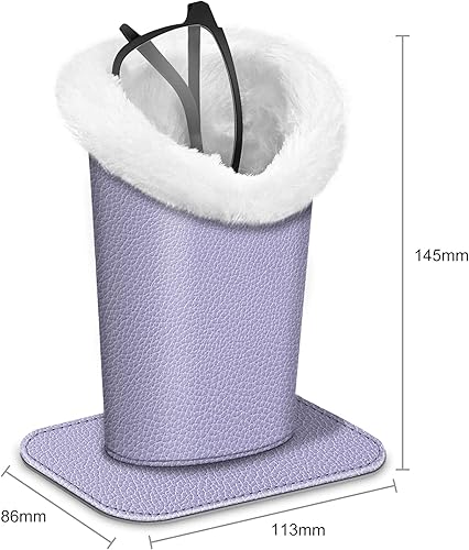 Miniatura 57 de Fintie Soporte para anteojos forrado de felpa con base magnética, estuche de cuero vegano prémium para lentes