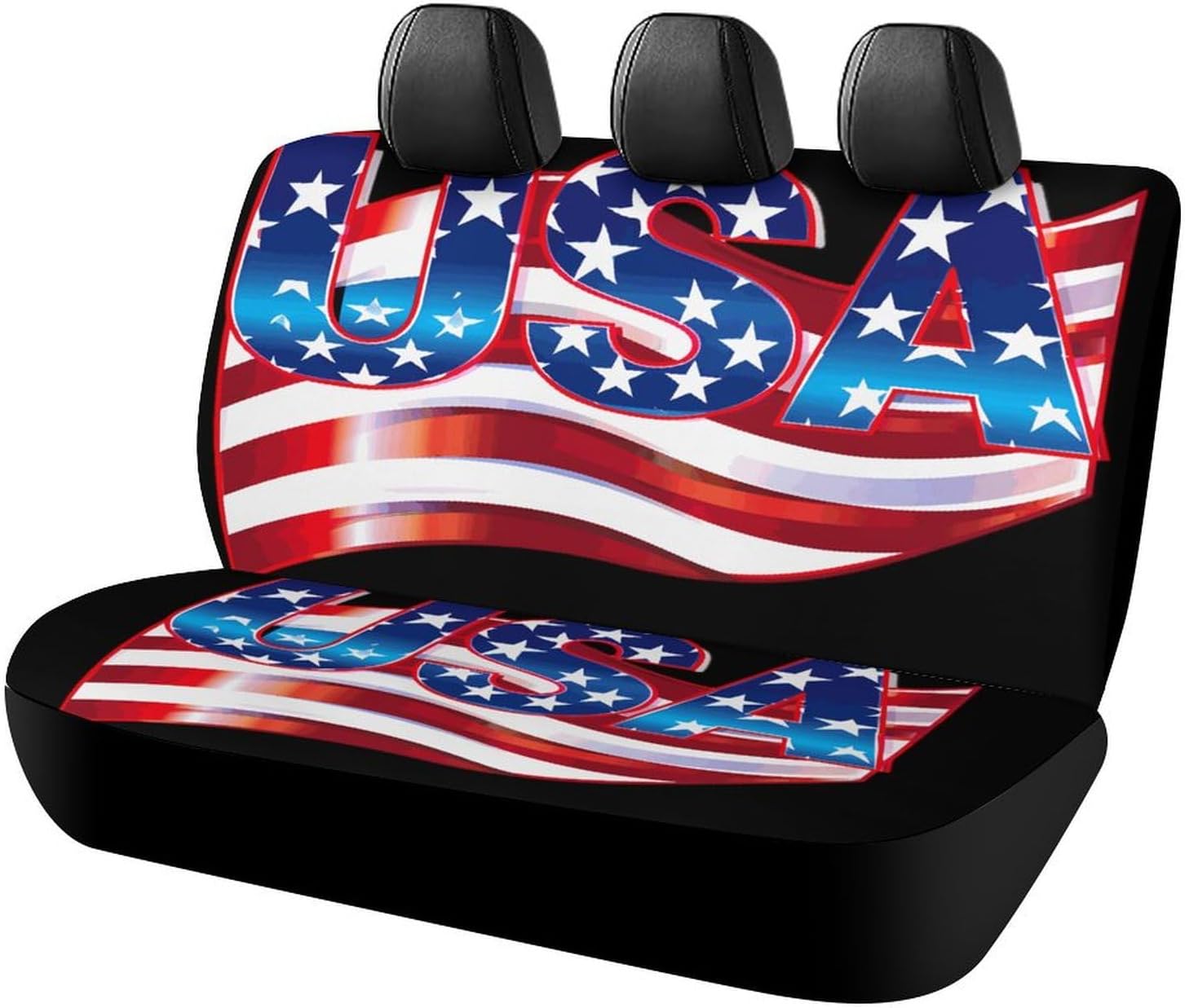 USA Flag Car Seat Cover Print Rear Bench Seat Cover Car Seat Protector Car Interior Accessories for Women Men