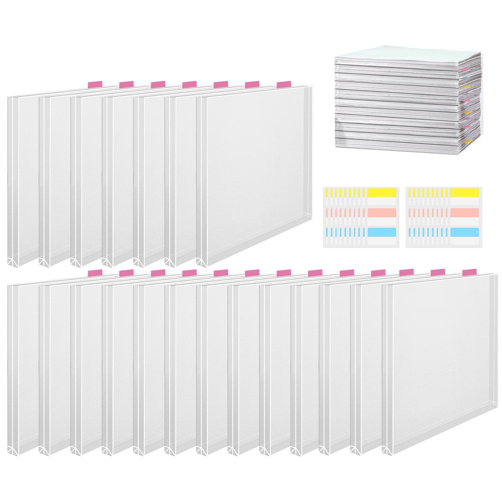 Scrapbook-Organizer Mit 120 Haftetiketten – Aufbewahrungsbox Für 12x12 Zoll Papier, Transparent Und Stapelbar