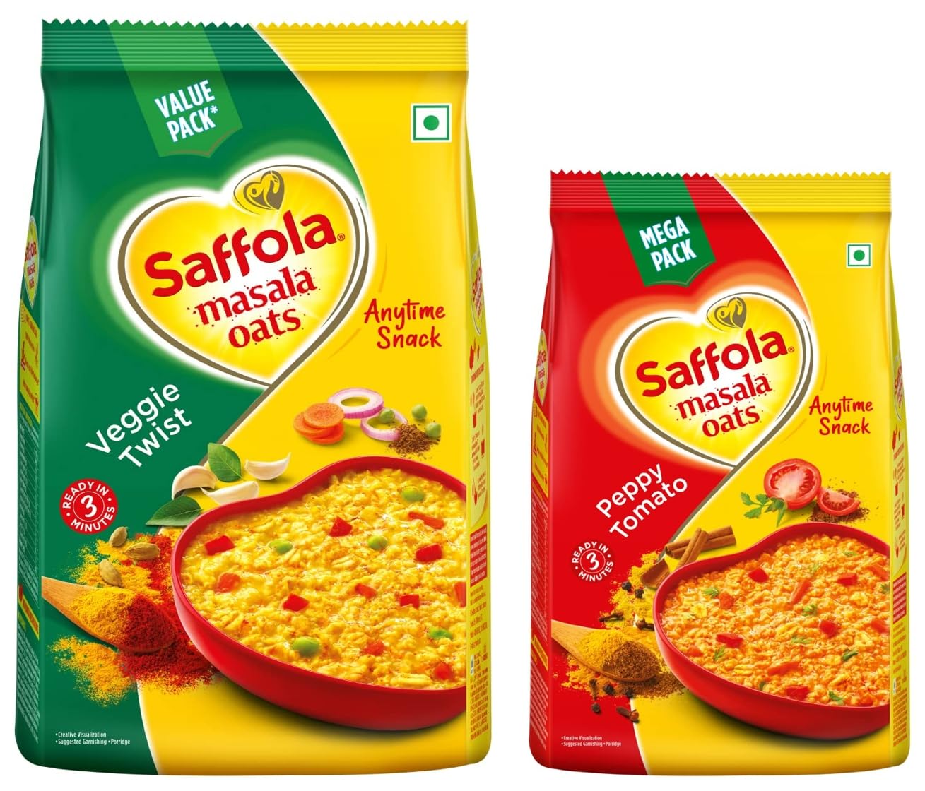 Saffola Masala Oats Veggie Twist, 1Kg And Peppy Tomato 500 Gm-picture-20